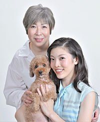 ペットと家族の写真